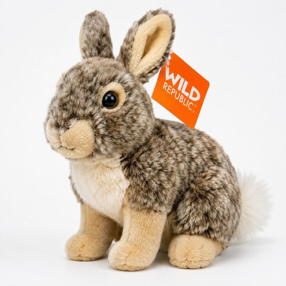 Wild Republic 8" Soft Stuffed BUNNY, RABBIT Animal, Plush, Brand New with Tags